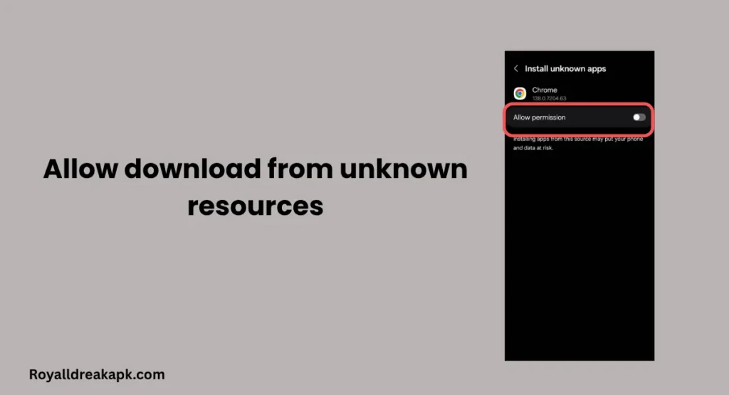 Alllow download from unknown resources