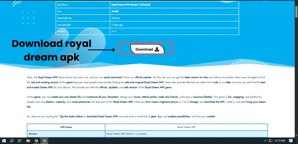 Royal dream apk